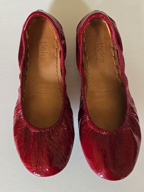 Tieks Ruby Red Patent Leather Ballet Flats